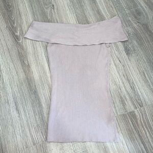 EXPRESS BLUSH PINK OFF THE SHOULDER TOP